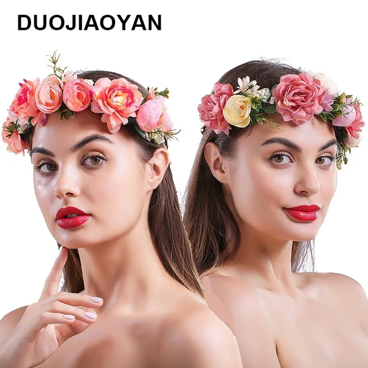 Модная повязка на голову новая имитация цветочных гирлянд женский небольшой