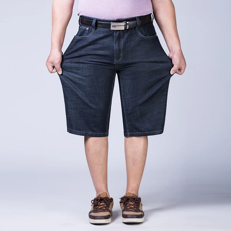 30-52 Plus Size 2021 Summer High Quality Men Baggy short Pants  Male Casual Denim Fashion Mens Knee lenght Jeans Trousers Street