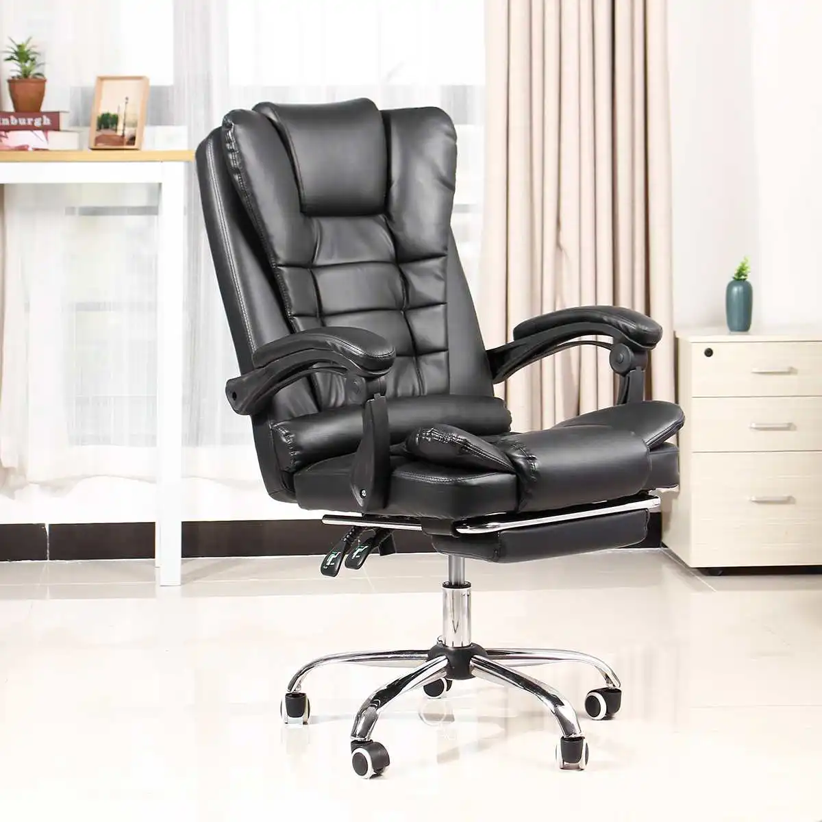 

Computer Office Chair Gaming Home Leather Executive Swivel Gamer Chair Lifting Rotatable Armchair Footrest Adjustable Desk Chair