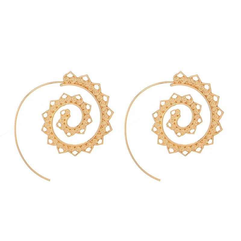 

Fashion Charm personality circle spiral Earrings geometric exaggeration vortex gear Earrings cute earrings for women