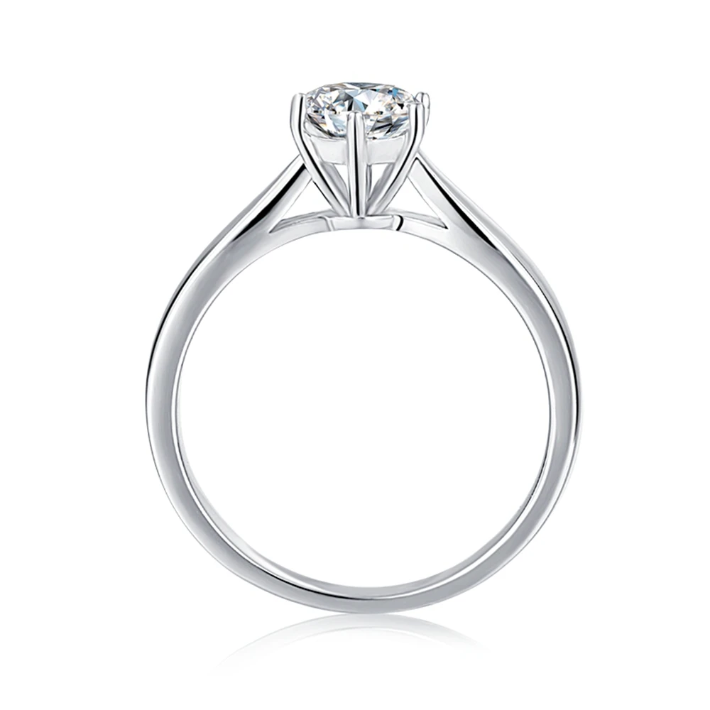 Shipei Простое Алмазное Кольцо Из Серебра 925 пробы VVS1 0.5 карат D Цвет Настоящий Моиссанит Свадебное Обручальное Красивое Украшение GRA.