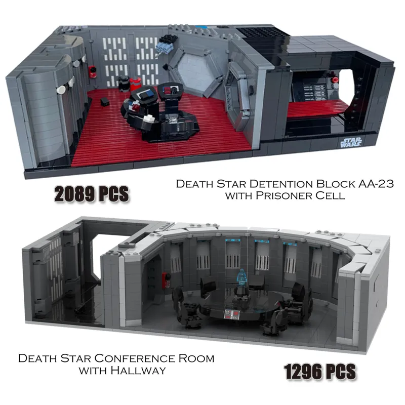 Space Series Death Star Conference Room Detention Block AA-23 With Prisoner Cell MOC Building Blocks Assembly Model Puzzle Toys