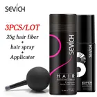 Sevich 3 шт.компл., против выпадения волос, 25 г, Кератиновое волокно для волос, спрей с аппликатором, сопло, утолщенные волосы, 100 мл, сильный спрей для волос