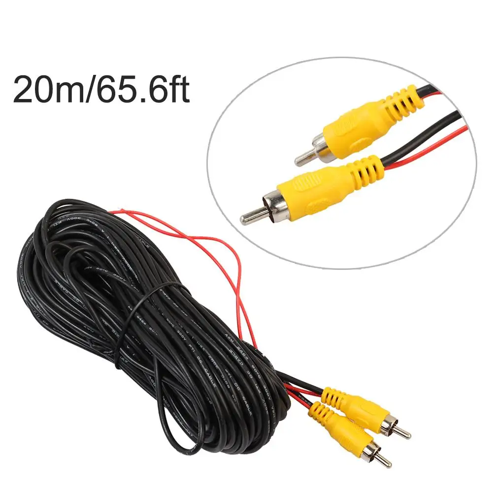 

20 м RCA кабель со штыревыми соединителями на обоих концах для подключения задний вид автомобиля Парковка Камера видео кабель-удлинитель шнур...