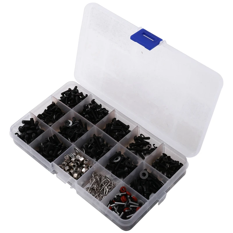 

450Pcs/Set M3 M4 Metal Screws Nuts Box for 1/10 RC Crawler Car Axial SCX10 90046 Traxxas Trx4 Redcat Mst RC Car Parts