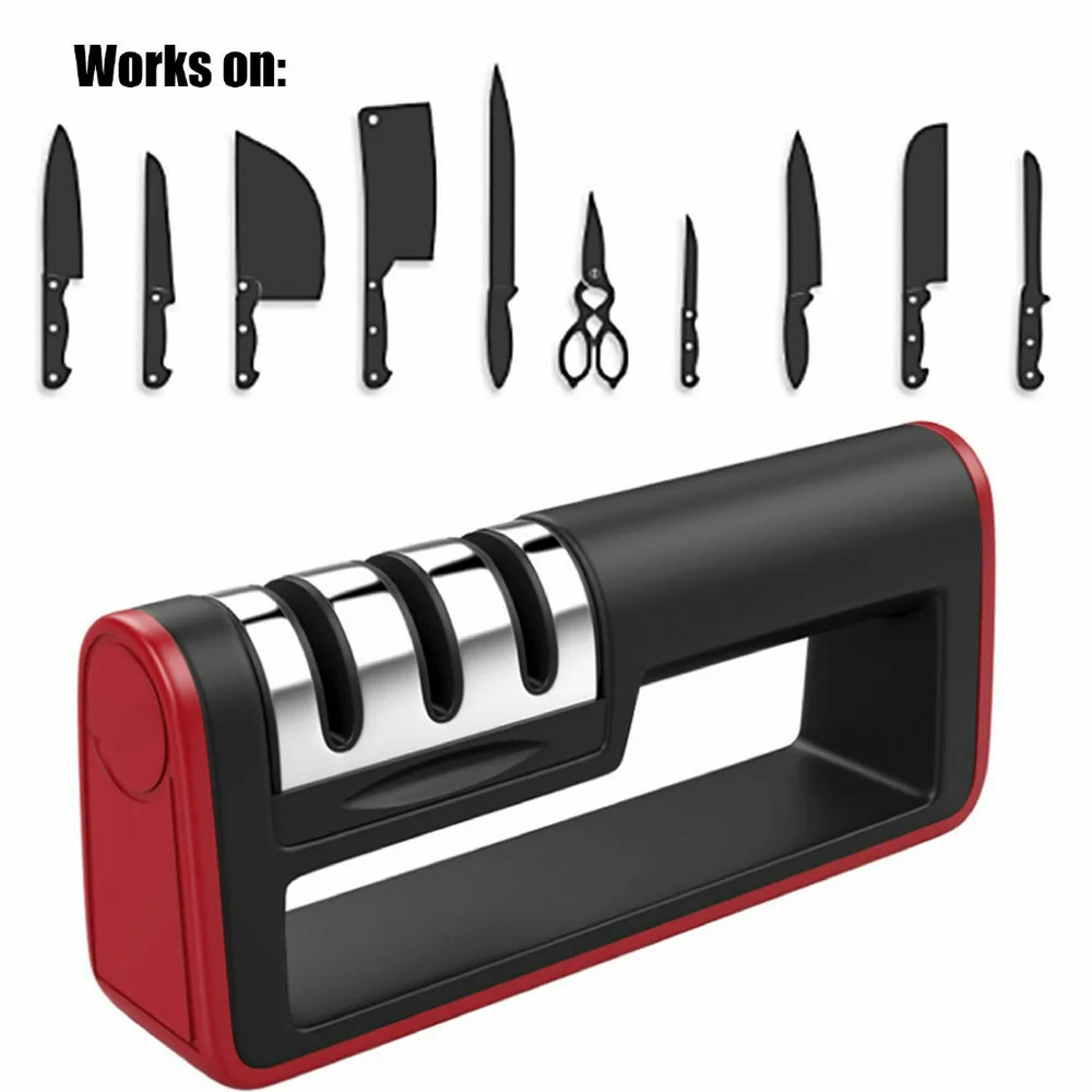 3-Stage Cutter Sharpener Professional Ceramic Tungsten Kitchen Sharpening Tool Knives Grindstone Grinder Stone Tools | Дом и сад