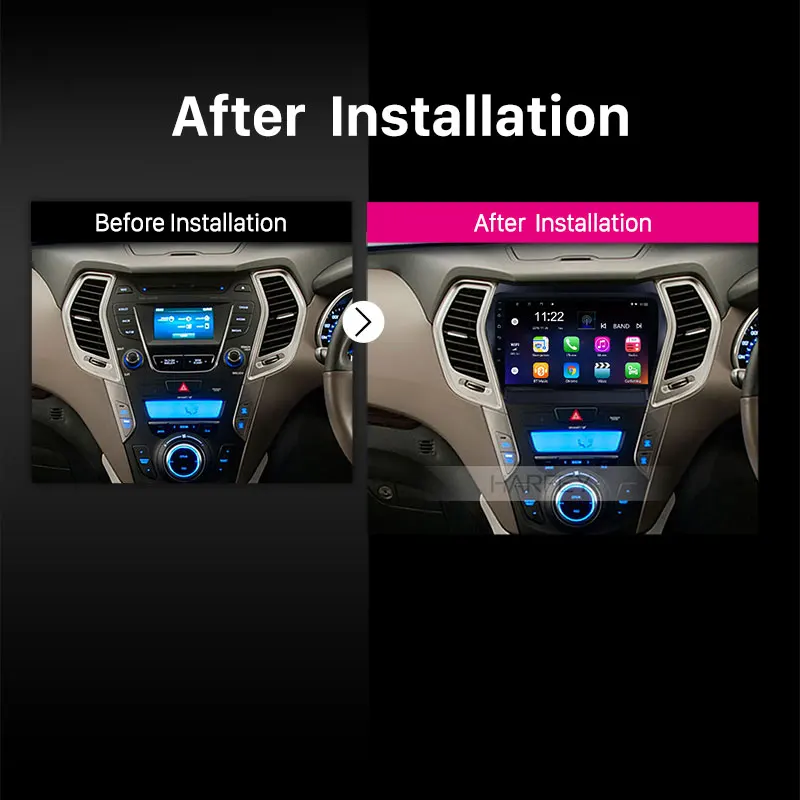 Harfey автомобильное радио Android 9 0 для 2013 2014 2015-2017 Hyundai IX45 SantaFe дюймов Bluetooth WIFI GPS