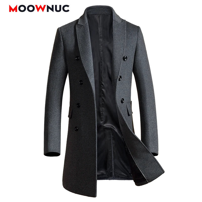 

2021 Fashion Overcoat Men's Wool Jackets Coat Thick Male Trench Casual Windbreaker Hight Quality Outwear Winter Autumn MOOWNUC