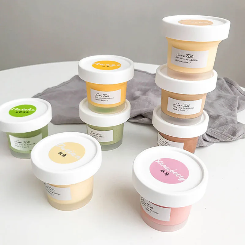 

100ML Frosted Plastic Ice Cream Cup with Lid Pudding Cake Jelly Dessert Bakeware Packaging Cup Boxes for Party