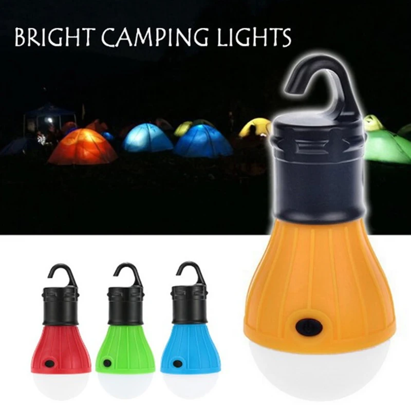 

Mini Portable Lighting Lantern Tent Light LED Bulb Emergency Lamp Waterproof Hanging Hook Flashlight Camping Light Use 3*AAA
