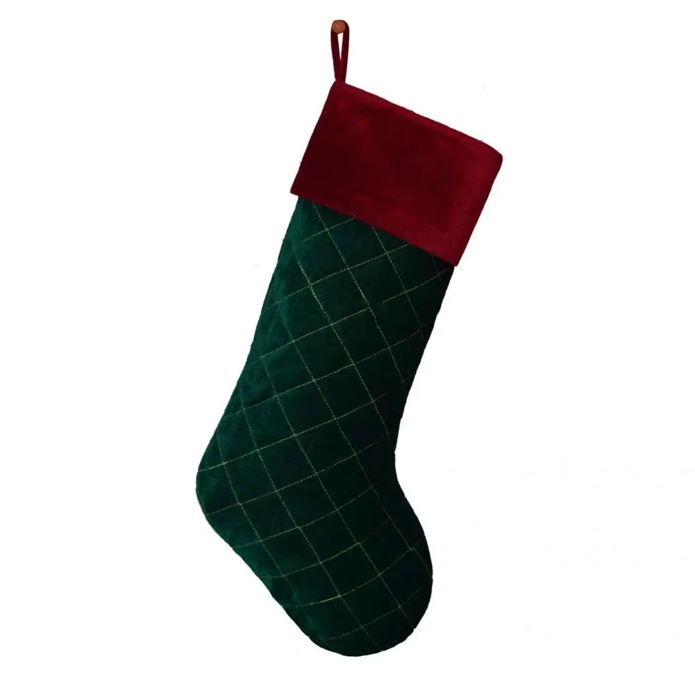 

Reusable 1Pc Unique Flannel Christmas Stocking Flannel Christmas Stocking Plaid Pattern Home Decor