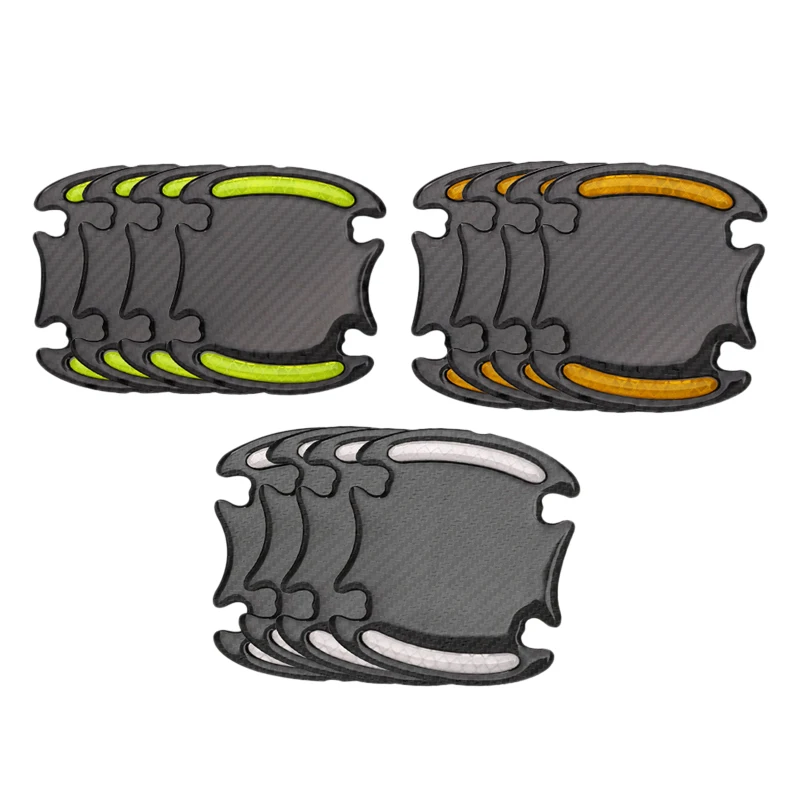 

4 шт., Универсальные пластиковые светоотражающие наклейки на дверную ручку автомобиля