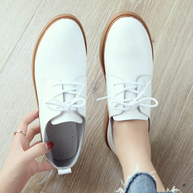 STQ 2020 осенние женские лоферы удобная обувь из натуральной кожи на плоской подошве