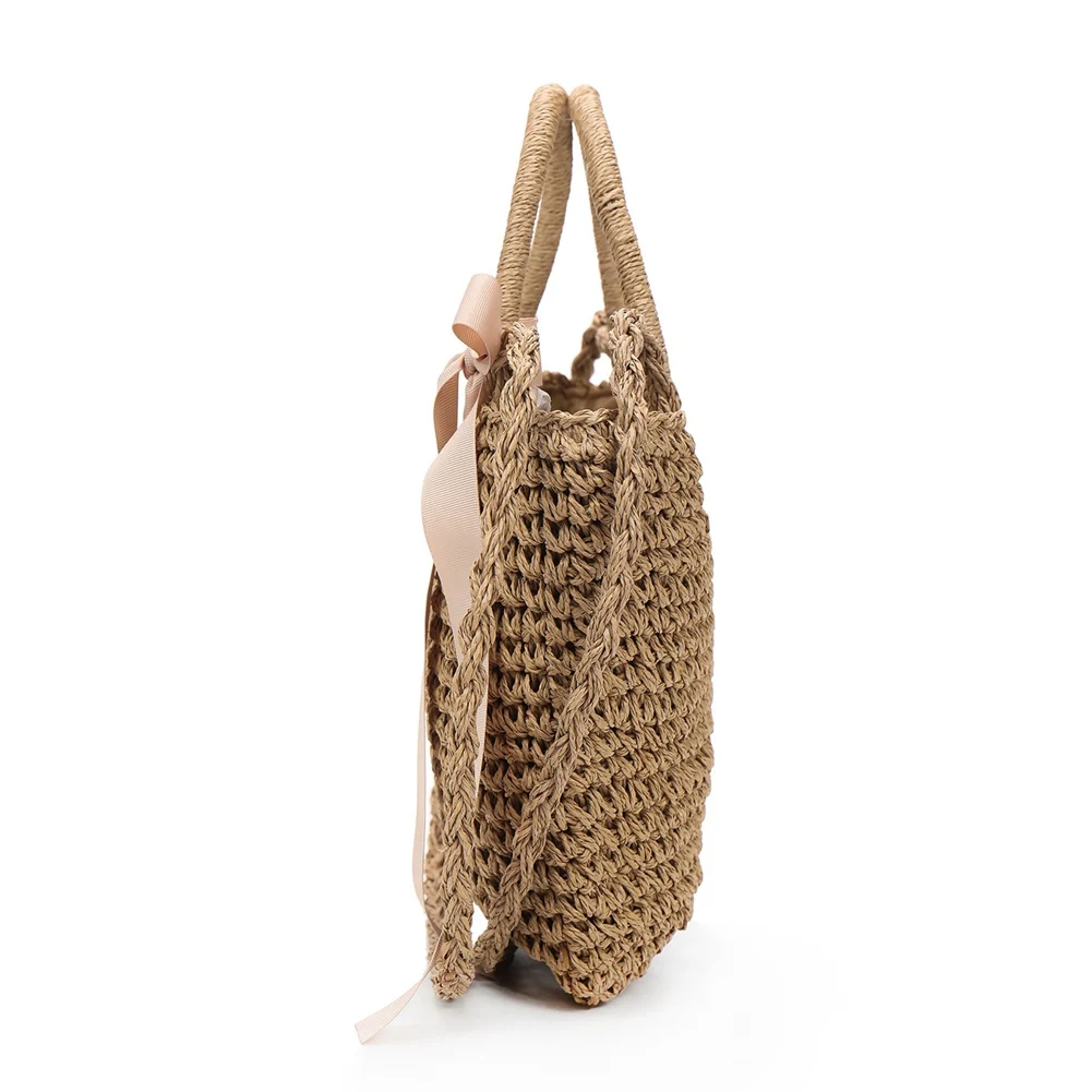 

Women Handbag Summer Beach Bag Rattan Woven Handmade Knitted Straw Large Capacity Totes Leather Women Shoulder Bag Bohemia New