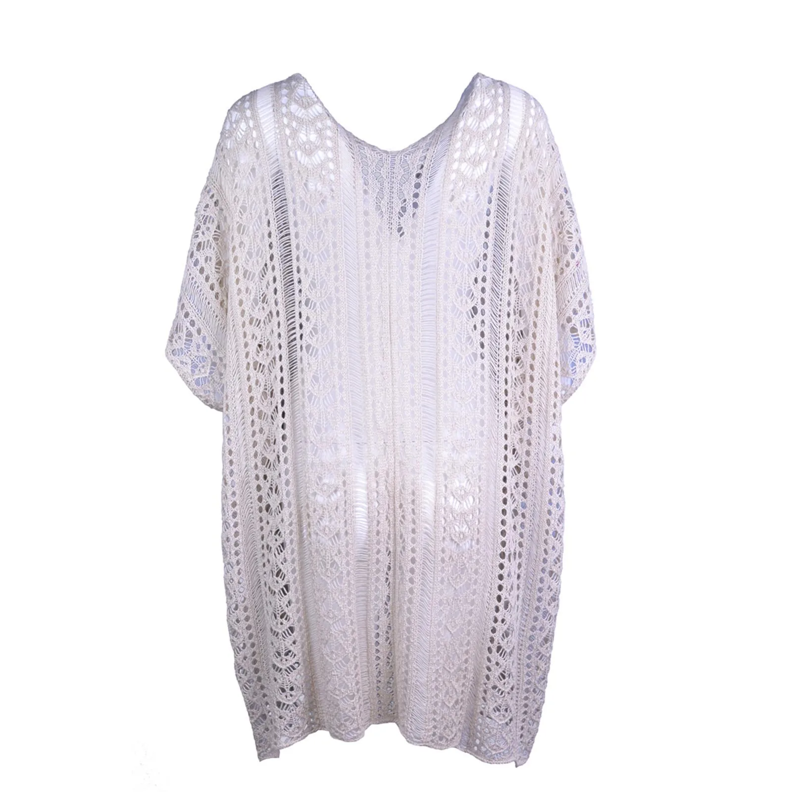 

Women Clothing V-neck Solid Color Beach Mesh Knitting Loose Casual Smock Tops Plus Size Women Clothing Bluzki Dames Kleding