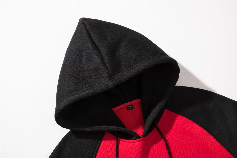 ASALI Patchwork Hoodies Men Thick Hooded Sweatshirts Long Sleeve Chandal Hombre Mens Casual Hip Hop High Streetwear Fleece Hoody