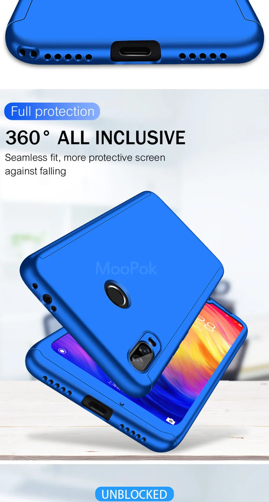 Moopok 360 Полный чехол для телефона Xiaomi Redmi Note 7 6 5 Pro 5A защитный чехол для Redmi 7A 6A K20 Pro 5 Plus чехлы