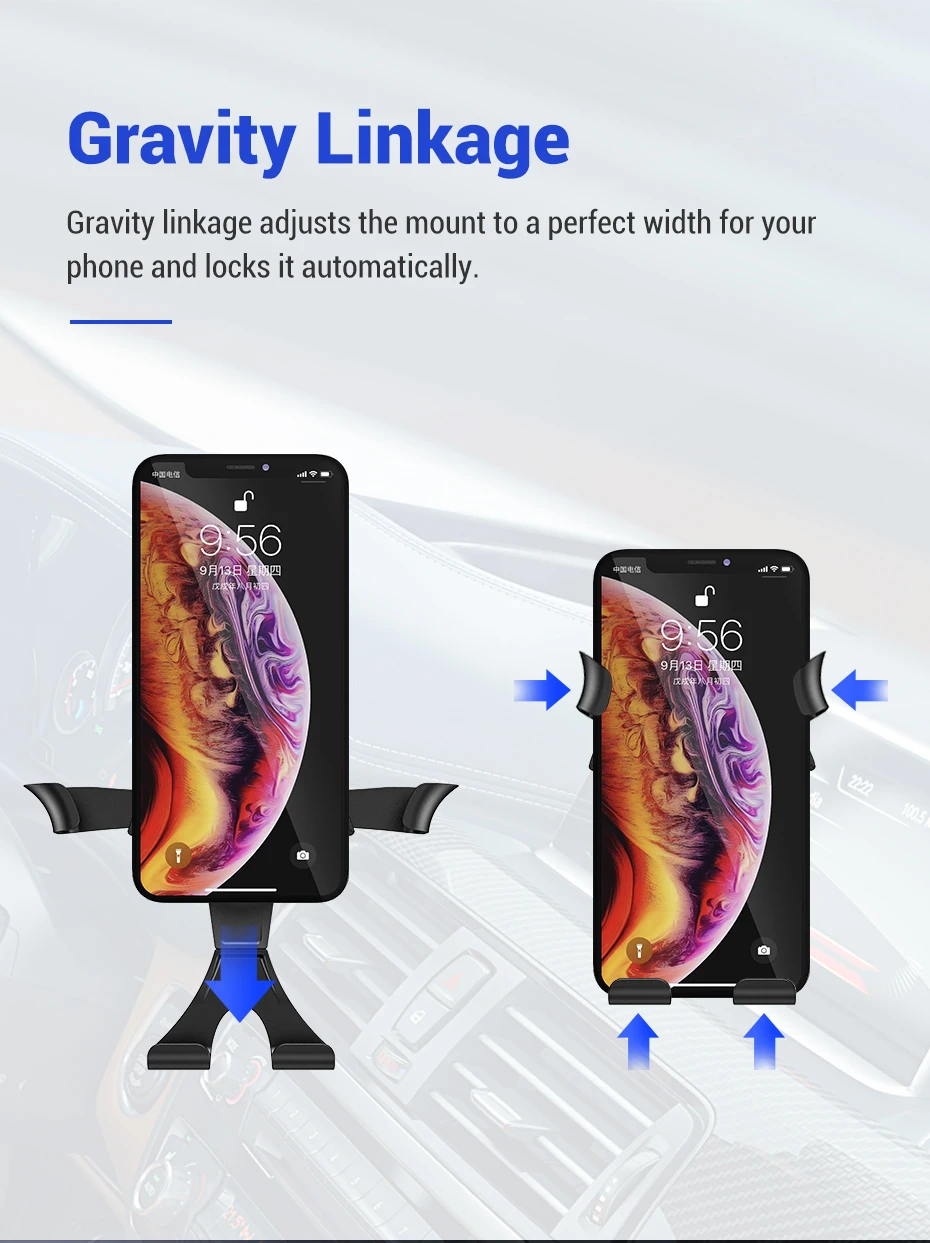 TOPK гравитационный автомобильный держатель телефона на вентиляции для iPhone samsung huawei Xiaomi, автомобильный держатель для мобильного телефона