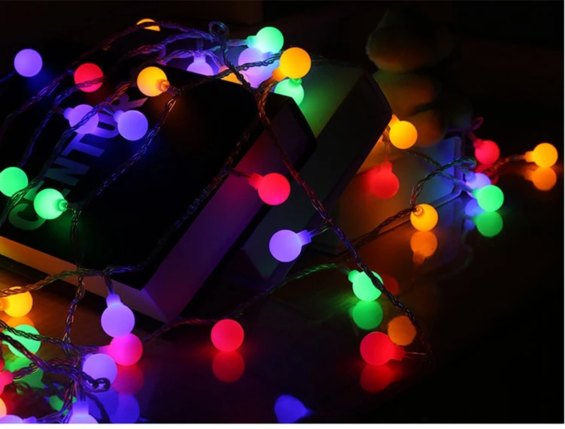 USB светодиодный Сказочный светящаяся гирлянда светодиодный шар сказочные огни водонепроницаемые рождественские вечерние наружные Свадебные огни с дистанционным управлением
