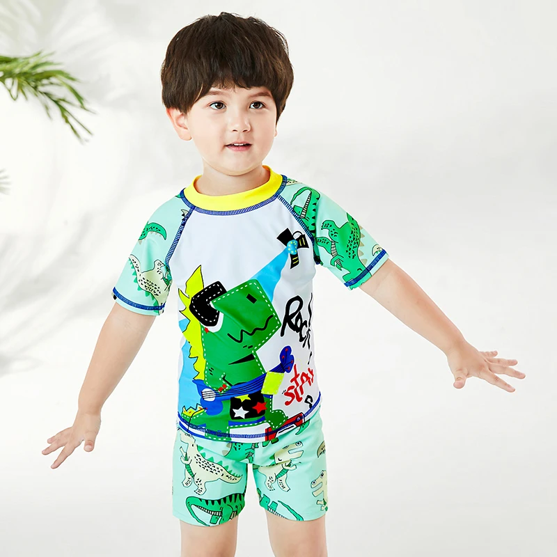 Новый купальный костюм из двух предметов с принтом динозавра для маленьких