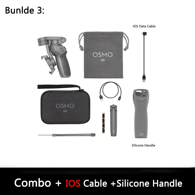 Bundle 3 Складной 3-осевой стабилизатор DJI Osmo Mobile 3 ручной подвес для смартфона Gopro экшн-камера для телефона 8 для телефона 11 - Цвет: Bundle 3