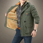 Куртка-бомбер мужская зимняя флисовая с капюшоном, одежда с принтом в виде надписи