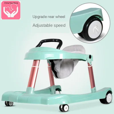 Walker Multi-function Anti-rollover Gold Tube Speed Limit Wheel Baby Male Baby Hand Push Can Sit Girl Young Children Folding