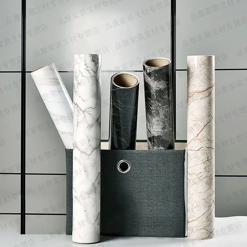 

Classic Contact Paper Waterproof Marble Wallpapers DIY Self Adhesive PVC Renocation Stickers Refurbished to Kitchen Cabinets