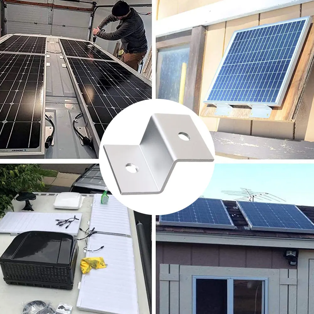 

1Set Solar Panel Mounting Brackets Flat Roof Mount Kit Car Aluminum Bracket Solar System Installation Accessories With Bolts