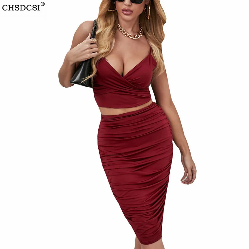 Платье с открытой спиной CHSDCSI комплект из двух предметов Клубная одежда женский