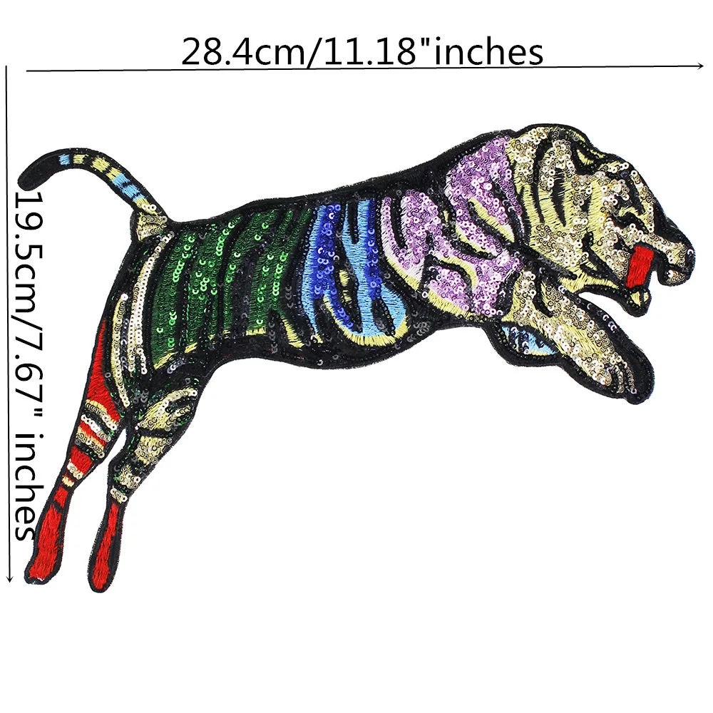 Красочная Тигровая аппликация нашивка для куртки Байкерский значок с вышивкой в