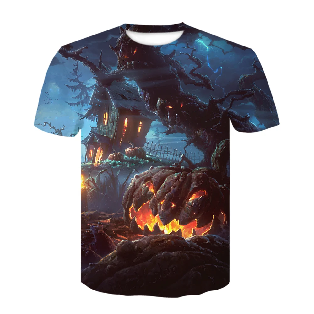 Обстановке страха и надписью &quotHappy Halloween&quot ворона тема футболка с круглым