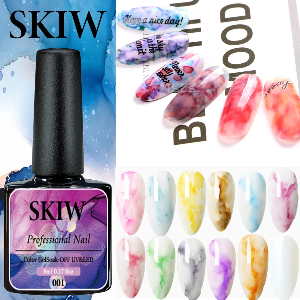 

SKIW Blooming Painting Gel Nail Polish Watercolor Ink Esmalte Semipermanente Gel Art Design Paint For LED UV Lamp Gel Nail Polis
