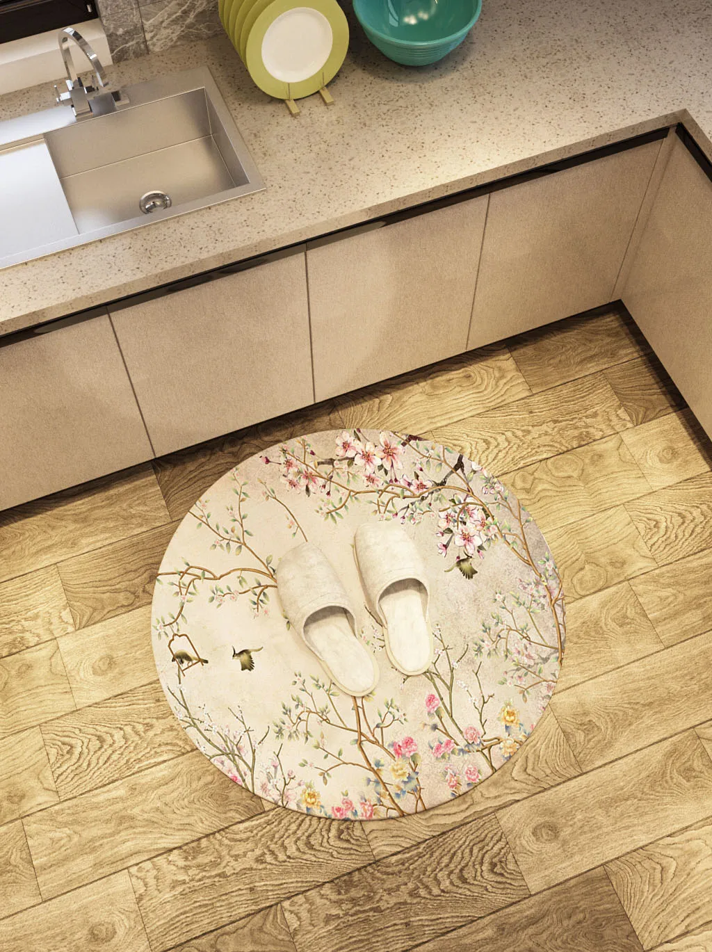 round pink flowers area rugs large anti slip soft home living room bedroom bathroom floor mats print decorate carpet free global shipping