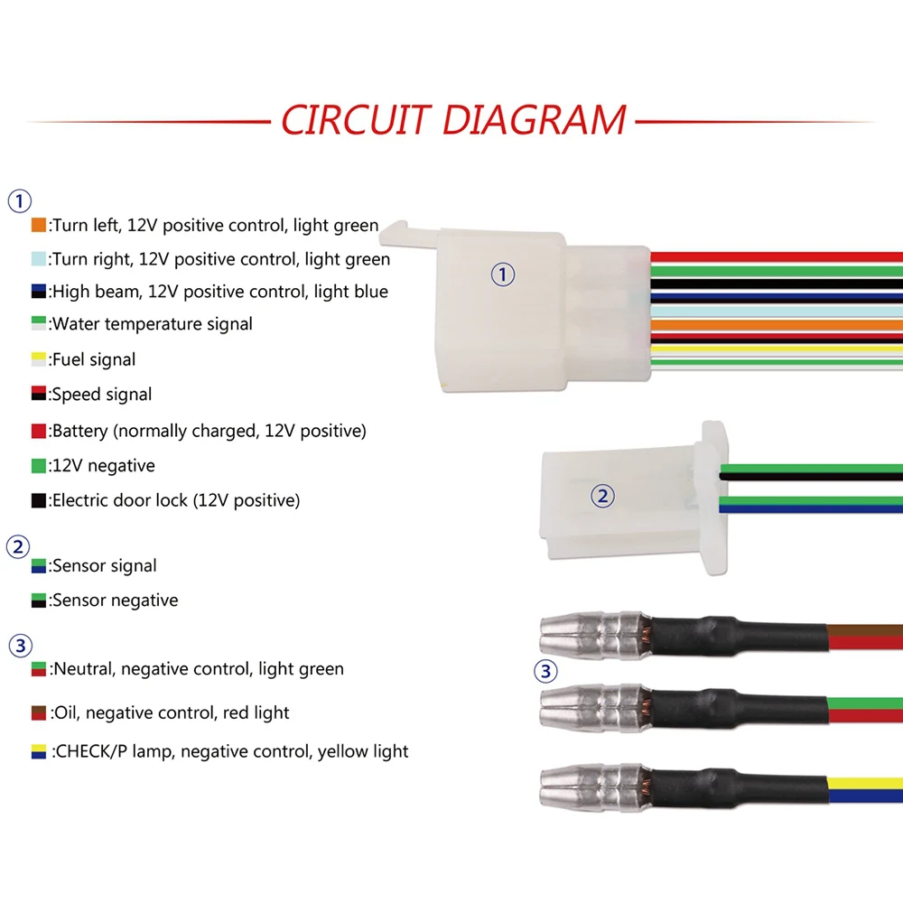 Универсальный 12 В ЖК дисплей мотоцикл одометр спидометр топливный датчик