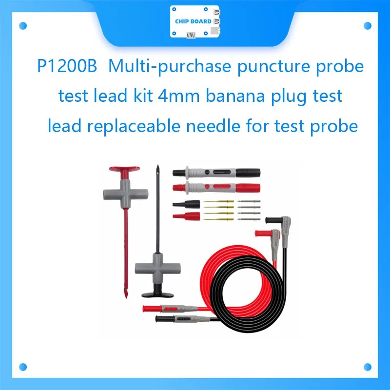 

Cleqee P1200B Multi-purchase puncture probe test lead kit 4mm banana plug test lead replaceable needle for test probe