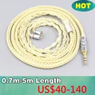 8 ядро позолоченный + синтезирование палладий Серебряный OCC сплава кабель для 0,78 мм плоский шаг; Большие размеры; JH аудио JH16 Pro JH11 Pro 5 6 7 BA наушником LN007622