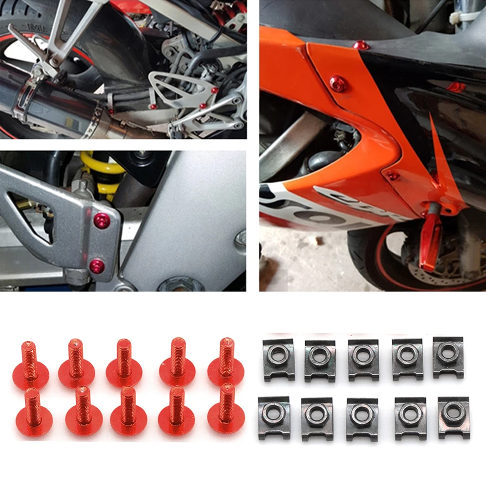 For HONDA CBR250R CBR250RR CBR300R CB300F CB300FA CB300 F/FA Motorcycle 6MM Fairing Screw Fastener Clips Body Spring Nut Bolts