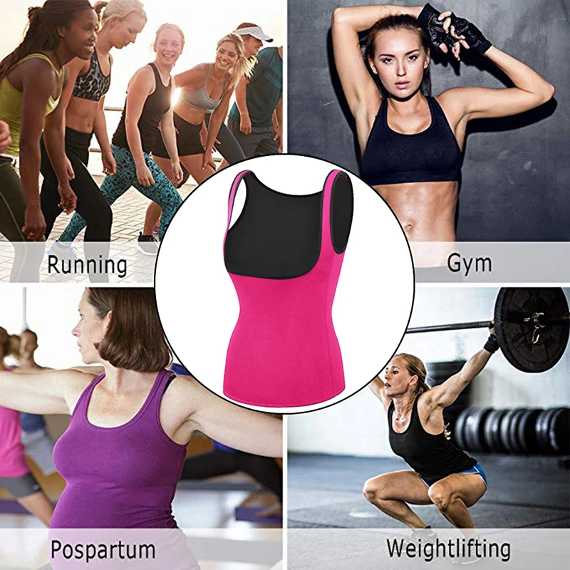 

Women Sauna Sweat Vest Body Shaper Neoprene Sweat Sauna Vest Waist Trainer Weight Loss Shapewear Slimming Vest Tummy Corset
