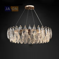 led dimmable crystal goose feather gold silver lustre chandelier lighting suspension luminaire lampen for dinning room