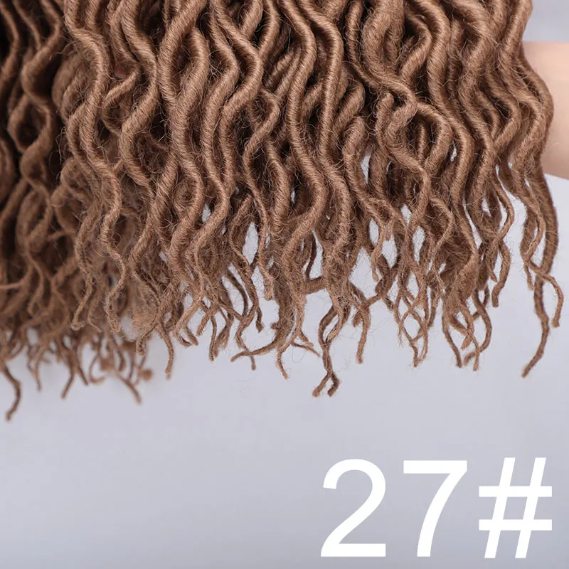 #27 Элегантный Муз Faux locs Curly накладные волосы на крючке, затененные, волосы синтетический эффектом деграде(переход от темного к каштановые волосы для наращивания 18 дюймов 24 подставки для плетения волос - Цвет: #27