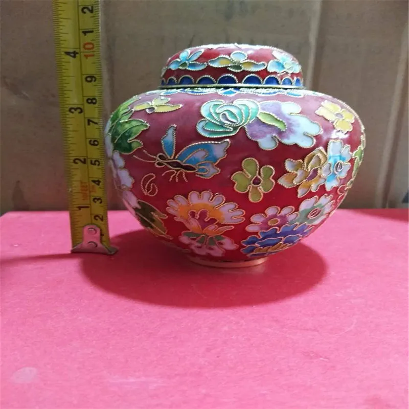 Ремесла old Beijing перегородчатое ремесло емкость для хранения чая из чистого арбуза