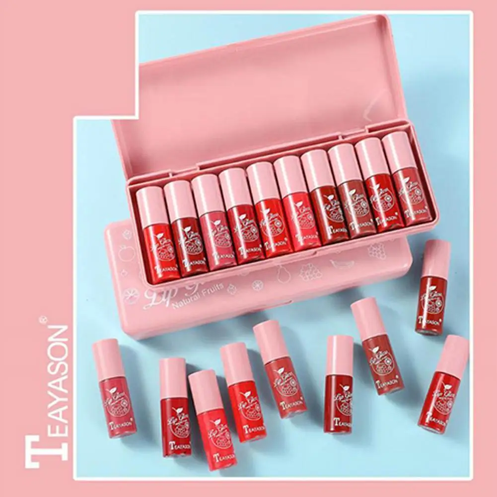 

10 Colors Cute Velvet Matte Lip Glaze Waterproof Non-stick To Easy Long Lips Lipstick Not Cosmetic Lasting Lip Makeup Gloss Y3Z1