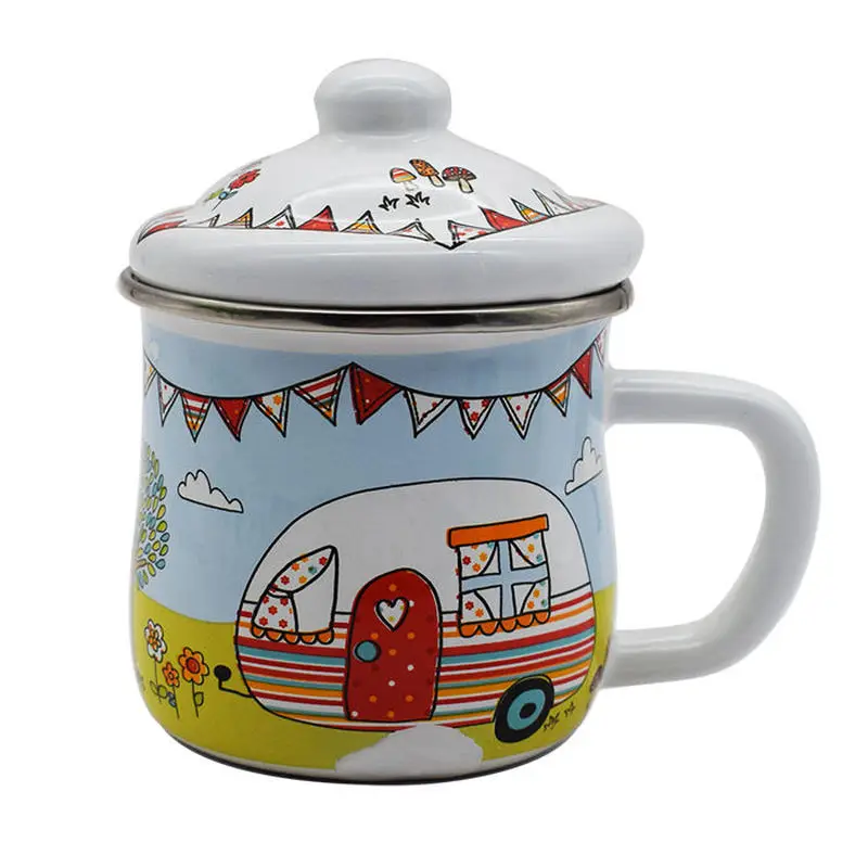 Креативная эмалированная детская чашка для завтрака молочный чай йогурта питья