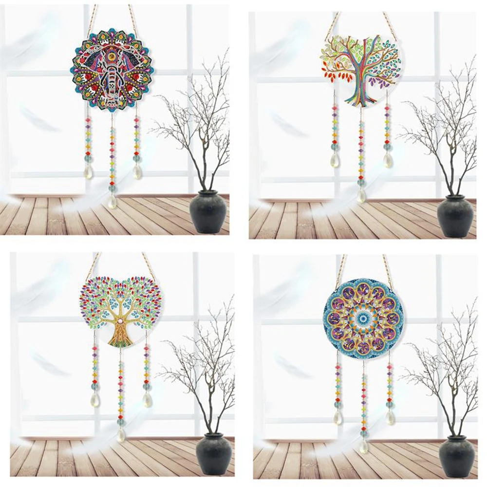 

Diamond Painting Wind Chime Pendant Window Hanging Special Shaped Diamond Embroidery Kit Cross Stitch DIY for Car Home Decor
