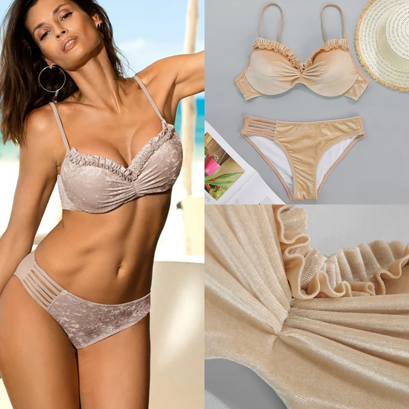 Пикантное бикини с эффектом пуш ап Rinabe 2019 купальник бандо леопардовым принтом