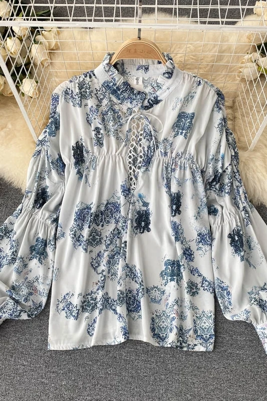 

VANOVICH European and American Fashion Blouses and Tops Women's New 2022 Spring and Autumn Print Long Sleeve Women Clothing
