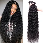 Maxine, волнистпряди волос 30, 40 дюймов, пряди человеческих волос, волнистые и влажные пучки для наращивания человеческих волос