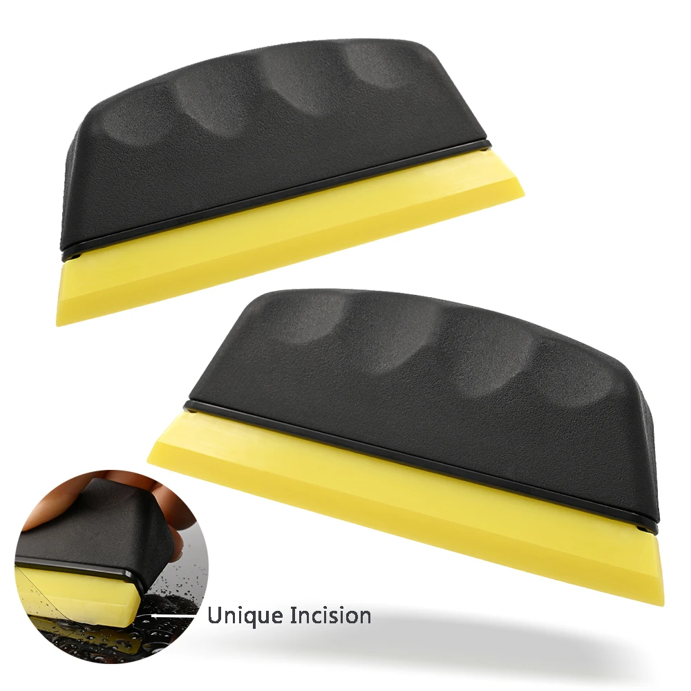 

EHDIS 1/2pcs 16cm Cleaning Glass Rubber Scraper Water Wipe Carbon Fiber Film Wrapping Vinyl Squeegee Window Tint Car Wash Tools