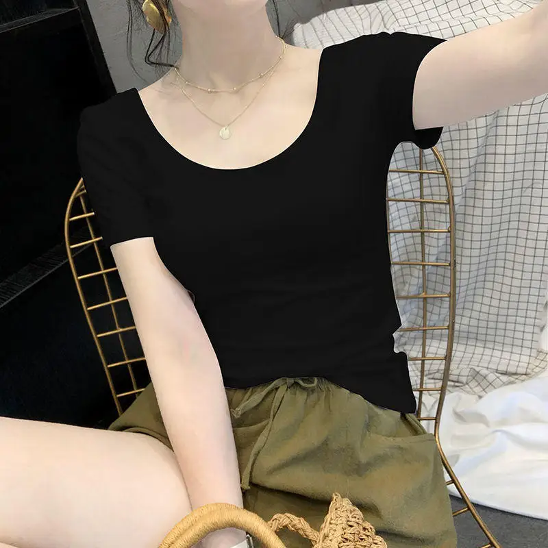 

Европейская и американская Высококачественная Хлопковая женская футболка с коротким рукавом из чистого хлопка